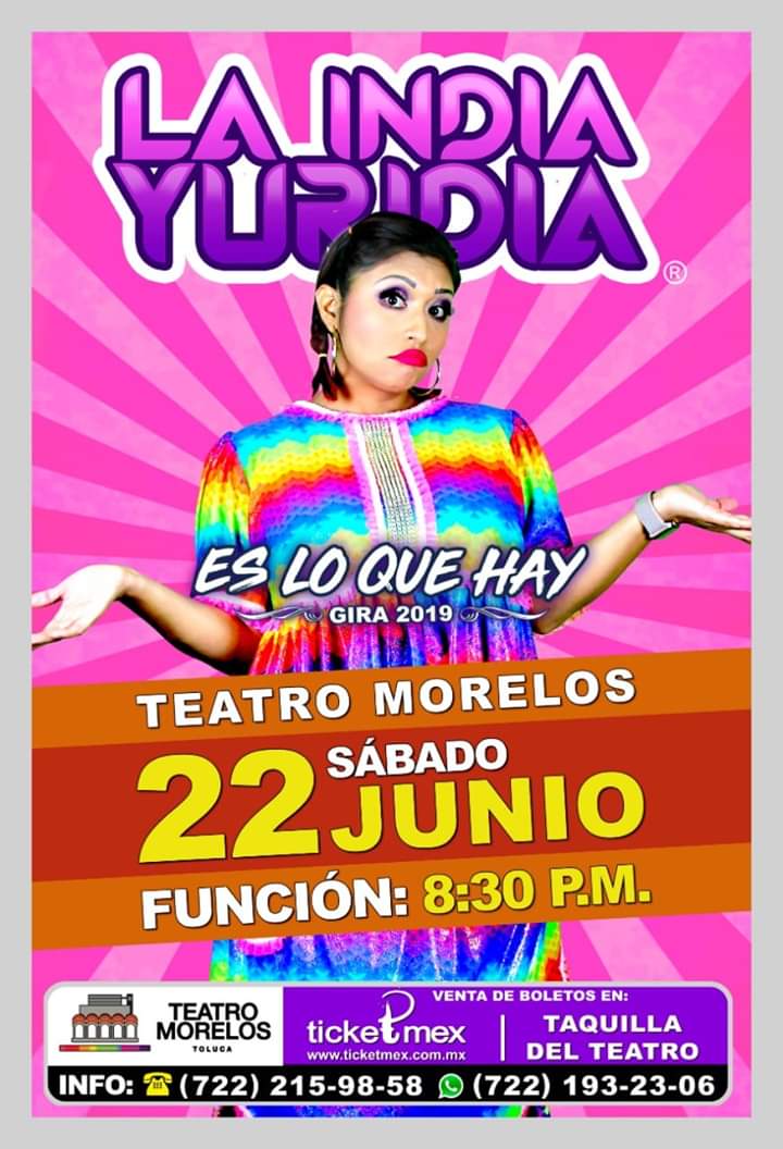 ticketmexcommx's tweet photo. La india Yuridia en Toluca 
📍Teatro Morelos 
📆22 de junio 
🎟Boletos disponibles en taquilla del teatro y por https://t.co/lAIc6XMbjp https://t.co/5yXypfXuLl