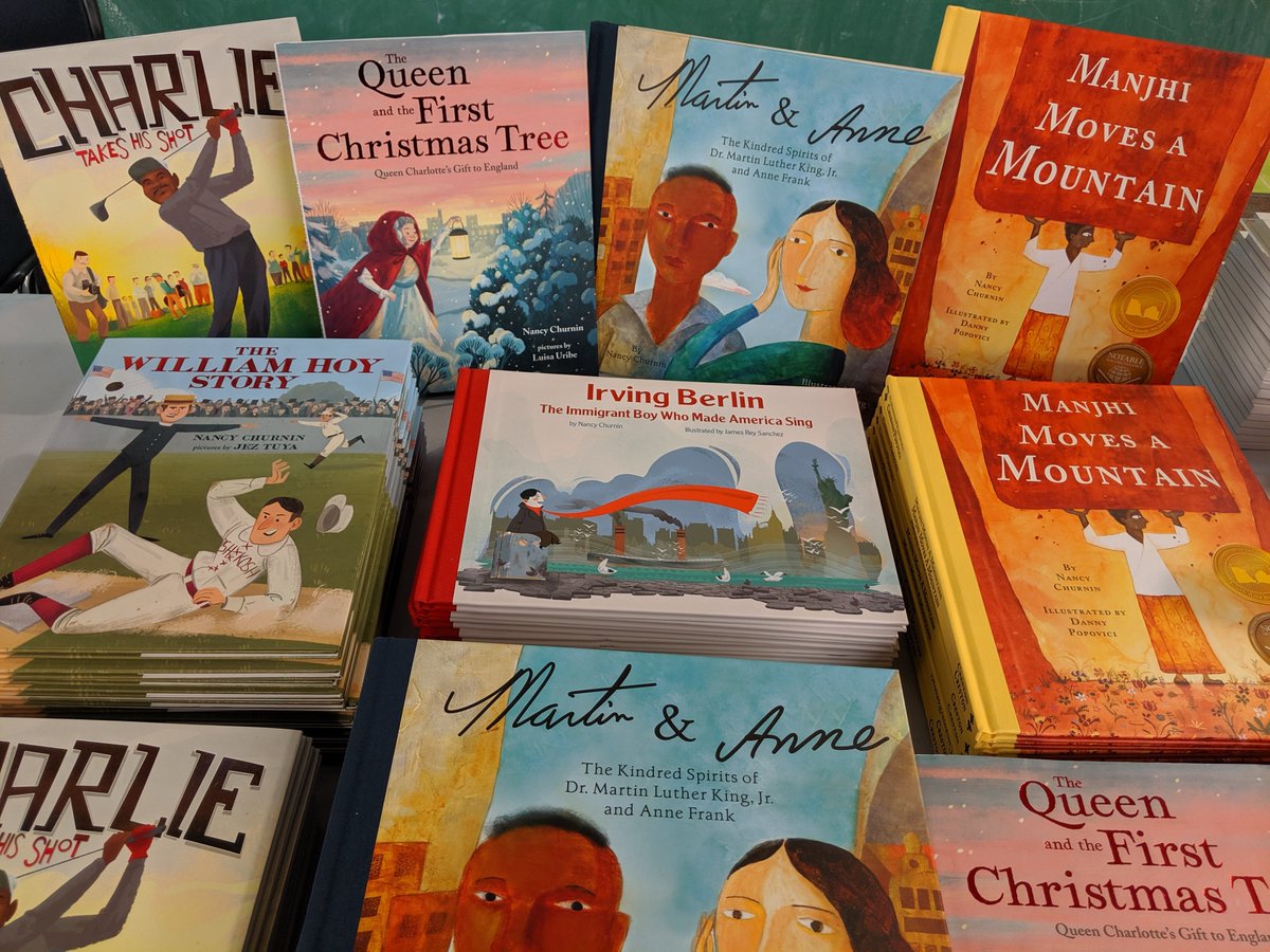 ExprBooksellers's tweet photo. Nancy Churnin just gave a captivating reading of her book Martin &amp; Anne at the Dallas Book Festival with the help of a young audience member. We loved selling all 6 of her great books so that her new book fans could get copies signed. @nchurnin @dallaslibrary @SCBWINorthTexas https://t.co/BzicoNopKL