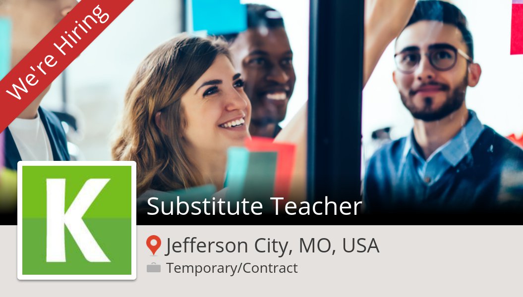 Kellyhire's tweet photo. #KellyServices is hiring! #Substitute #Teacher in #JeffersonCity, apply now! #job https://t.co/rtEjexhdpT https://t.co/bhPZ3Hk4ud