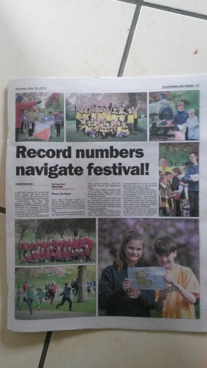 KFO in the Dunfermline Press following the recent Fife Schools Orienteering festival.  Well done to everyone in staging the event and to all the participants.  Top Effort!