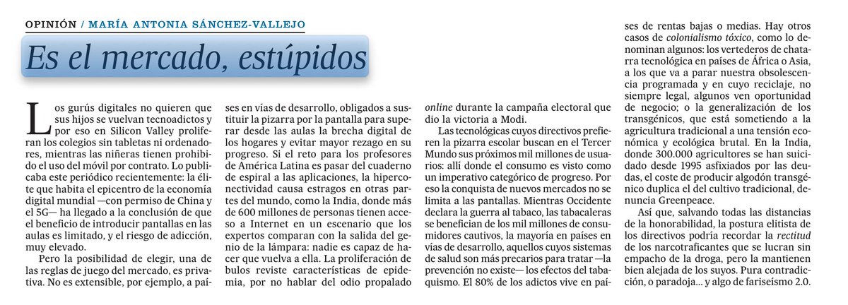 sninobecerra's tweet photo. Para meditar. Mucho. (El País 01.02.2019). https://t.co/Qy5P40MT6U