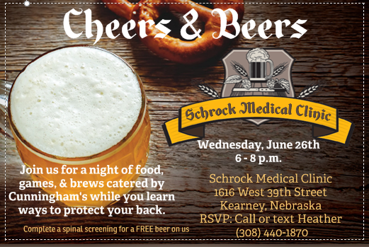MedicalSchrock's tweet photo. Join us for a night of brews, snacks, and backs. Learn how to protect your spine and enjoy a brew on us if you complete a spinal screening. RSVP today! 
#schrockmedicalclinic #brews #spine #education #snacks https://t.co/7sRh2CIrT2