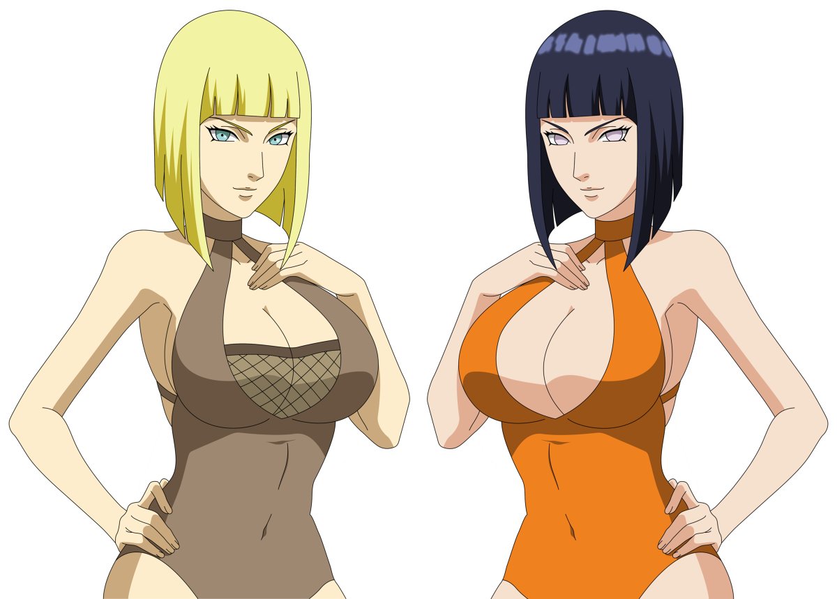 "Hinata and Samui sexy swimsuit #anime #ecchi #original #boobs #naruto #top #hinatahy...