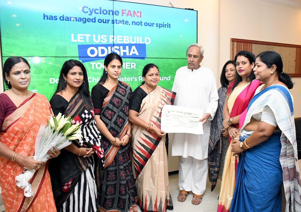 TNITweet's tweet image. The Biju Mahila Janata Dal of @bjd_odisha donates Rs 3 lakh to Chief Minister&apos;s Relief Fund (CMRF) towards restoration and rebuilding work #CycloneFaniAftermath . #Odisha 

#NationFirstNews