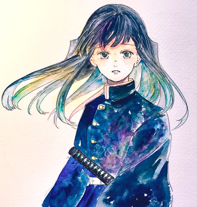 きざし🐈‍⬛お仕事募集中さんがTwitterに投稿した時透無一郎(鬼滅の刃)のイラスト。