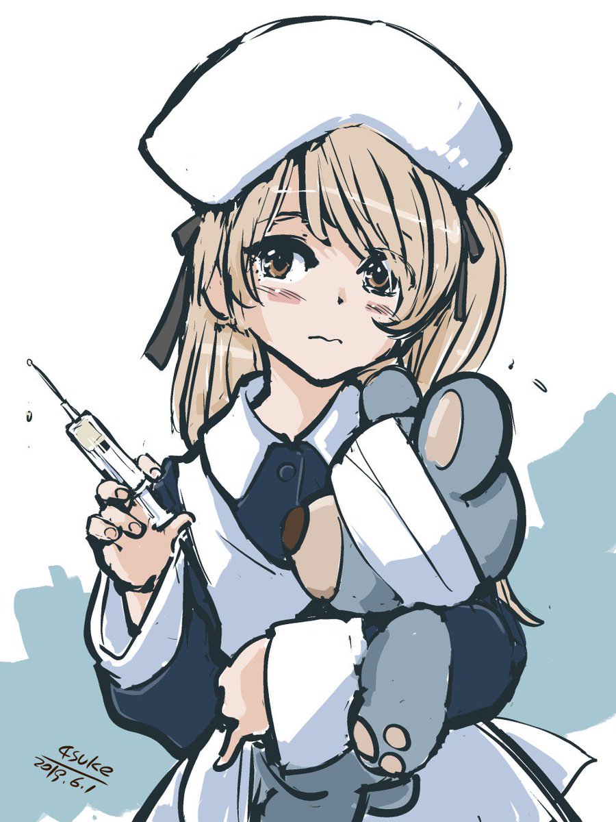ガルパン お題テーマ ナース服 まんざらでもない愛里寿ちゃん ガルパン版深夜のお絵描 4sukeのイラスト ガルパン お題テーマ ナース服 まんざらでもない愛里寿ちゃん ガルパン版深夜のお絵描 4sukeのイラスト