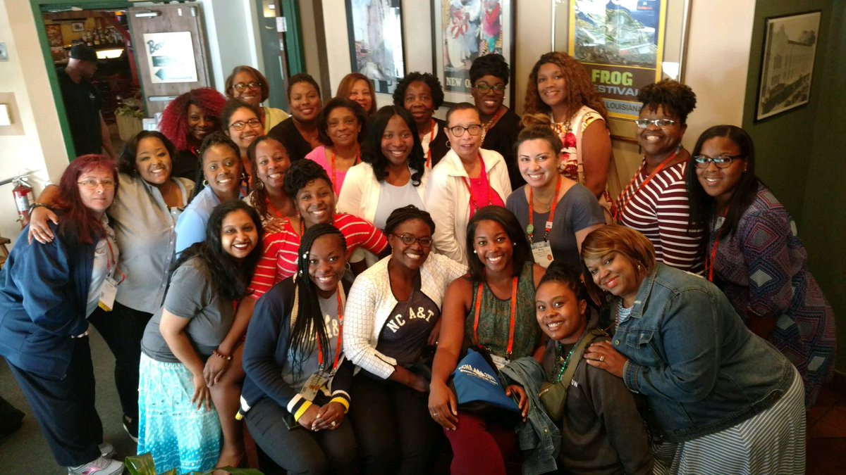 ShawnteElbert's tweet photo. Had a great time at ACHA this year! But the highlight was our impromptu Women of Color Lunch at Bayou Bob’s! Our cups are refilled, hearts full and networks established! #ACHA_Tweets #ACHA2019 https://t.co/6InXXRfPlf
