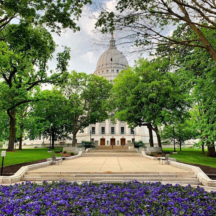 djogrolyo's tweet photo. No matter where I go or how many Capitol Buildings I see, I always say we in #Madison have the most gorgeous #StateCapitol Building. Modeled after DC, I think it even tops that. #SpringInMadison #CapitolSquare https://t.co/6DMKLNtvz7