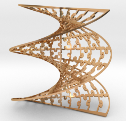 asahidari's tweet photo. Making a helicoid jigsaw model, done! One of a 3d model of a minimal surface puzzle, with distorted pieces...;-)
#Helicoid #Jigsaw #puzzle #minimalsurface #parametric #3dmodeling #mathart
https://t.co/L4vASKfqSm https://t.co/8R7GBOfBMK