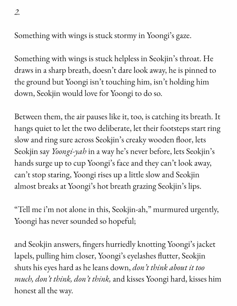 minlumos's tweet photo. 🍃 love me slow / yoonjin (tentative title) 🍃
WIP / friends to lovers / soft fluff / mutual pining / freeform ish
a couple of snippets of this yoonjin i'm writing; unfinished but i wanna join in #YJWeek19 so!!
#Yoonjin #19day7 ✨🌱💞 https://t.co/tHQG0H4ZhW