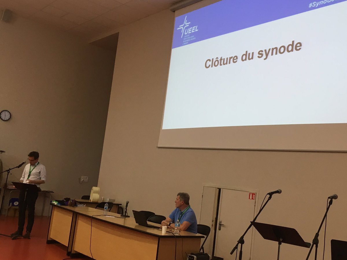 PuyadeL's tweet photo. Voilà, c'est fini🎶....pour la partie officielle, puisque nous avons ce soir un moment convivial ainsi qu'un culte demain matin. "Que Dieu vous donne la grâce et la paix...". Merci encore au président du synode, David Alègre.
 #SynodeUEEL2019 https://t.co/ghul3Pt3ro