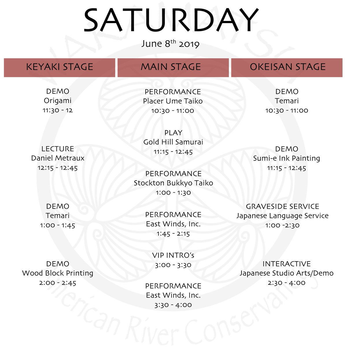 WakaFest150's tweet photo. SATURDAY - June 8th 2019! Check out the schedule of events for next Saturday. Along with demos, performances and lectures we will have info booths, merch vendors, an awesome selection of food &amp; beverage and plenty of activities for the kiddos. 
https://t.co/QsAqfJGFg5 https://t.co/qt1KA3RRfp