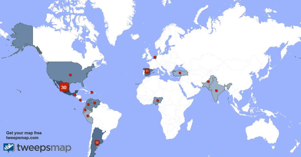 Tengo 1 nuevos seguidores, desde España durante la última semana tweepsmap.com/!Chiptrix288