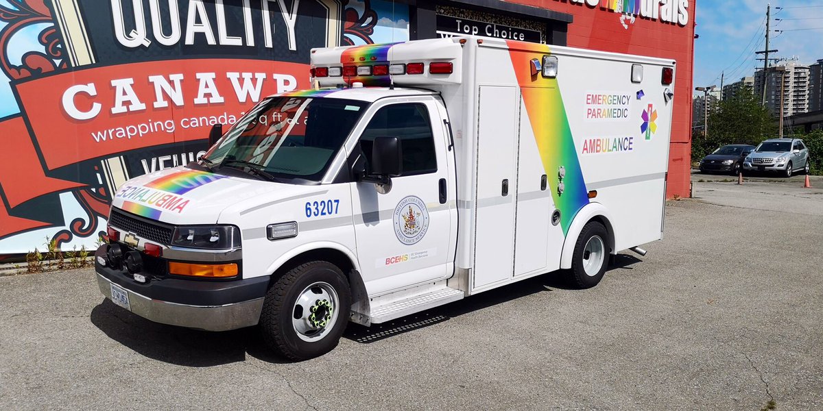 paramednic's tweet photo. Happy #Pridemonth! @BC_EHS staff will be attending many Pride events this season, and have already been part of #SmithersPride! #LoveisLove #paramedics #Dispatchers #BCEHSPride https://t.co/35X2PDtqDx