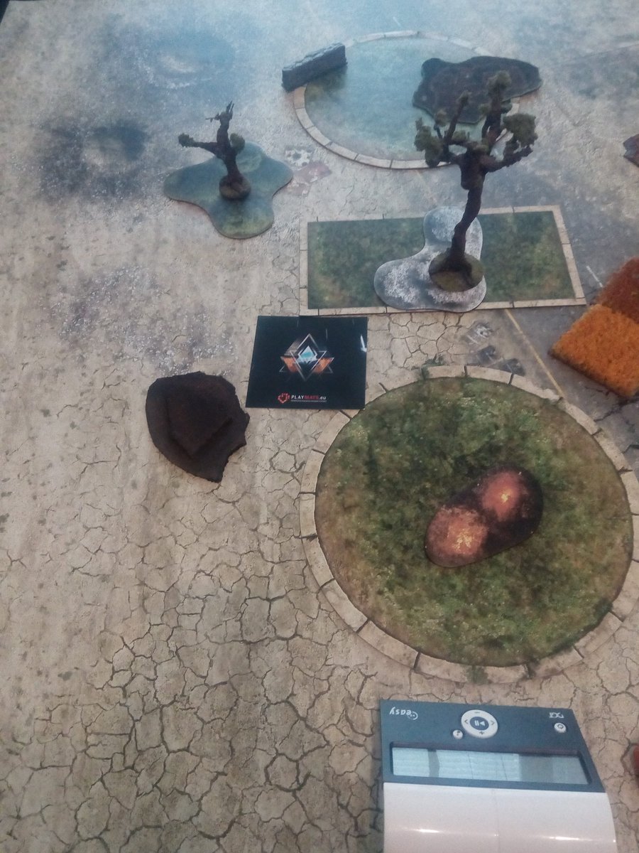 Futoach's tweet photo. Haven't been realizing that most of the gaming stuff, what I have been using is from @PlaymatsE so thanks for the great products.

The voucher on the table is from @SteamAndFury and is the reason why I realized that this stuff are playmats products. Now I need more stuff. https://t.co/LHfuxMmm6R