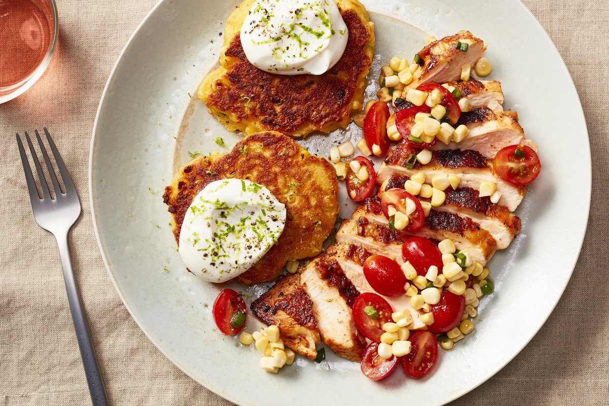 Sometimes the sides make the dish. Here, we turn one of our favorite summer ingredients—sweet corn—into savory pancakes. bit.ly/2WyyAGN