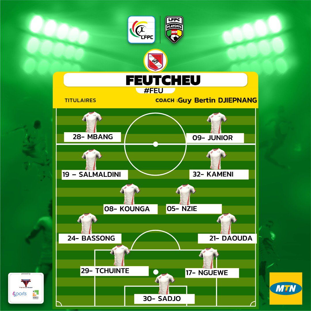KamerfootTeam's tweet photo. #LFPC
#LFPCplayoffs
#L1TOP
#FEUSRM
Quatrième journée des #playoffs2019 
#Feutcheu vs #StadeRenard
Les 11 entrants. 
@lfpc_fr https://t.co/hrIIyNi2Rf