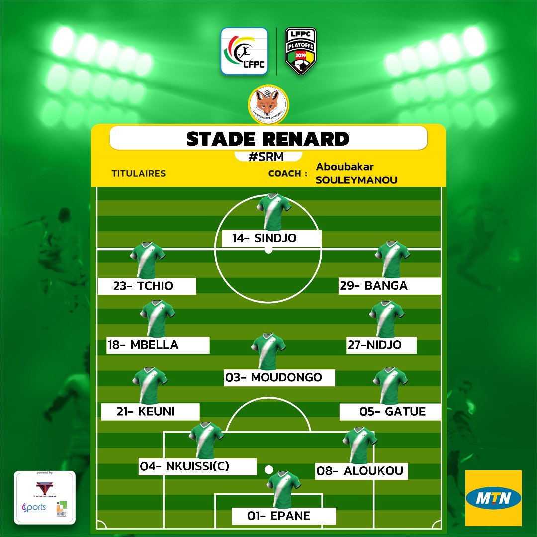 KamerfootTeam's tweet photo. #LFPC
#LFPCplayoffs
#L1TOP
#FEUSRM
Quatrième journée des #playoffs2019 
#Feutcheu vs #StadeRenard
Les 11 entrants. 
@lfpc_fr https://t.co/hrIIyNi2Rf