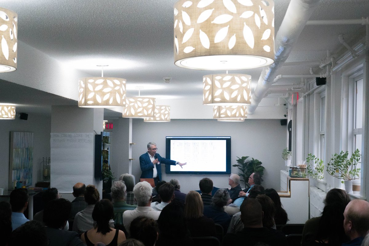 FarMorArchitect's tweet photo. Presenting our design for @CityofEdmonton Missing Middle Competiyion at salon des refuses. https://t.co/GGKKMRpIsa