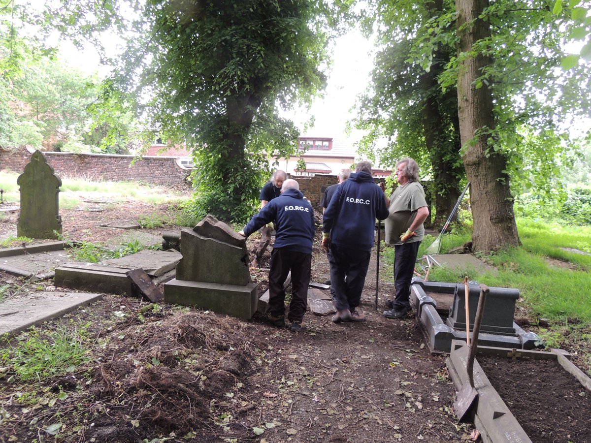 FriendsofFOPCC's tweet image. The Friends of Prescot Cemetery &amp;amp; Churchyard have had a busy afternoon, strimming, weeding, and making some graves safe so that they can finish the Cross Walk Path over the next few weeks. We had some new members today, which enabled us to get more done.