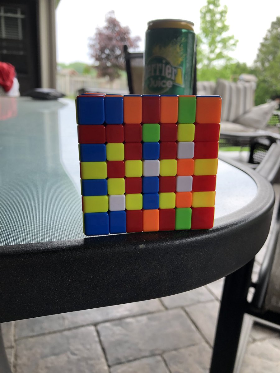 Cjune74's tweet photo. #7x7Cube 15 mins to get that far. #SickNotWeak keeping my mind busy https://t.co/Oc9dRoiwJU