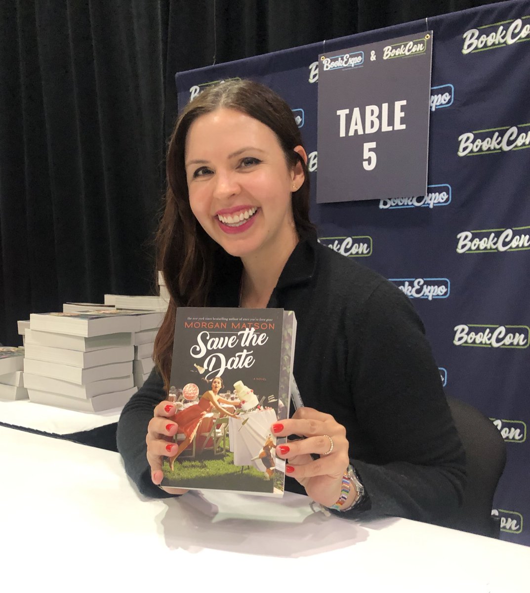 simonschuster's tweet photo. Want to add a signed copy of #SaveTheDate or #TheUnexpectedEverything by @morgan_m to your collection? Head to the autographing area at #BookCon19 to get her autograph! @simonteen #SimonBookLover https://t.co/Z9pzacG2EK