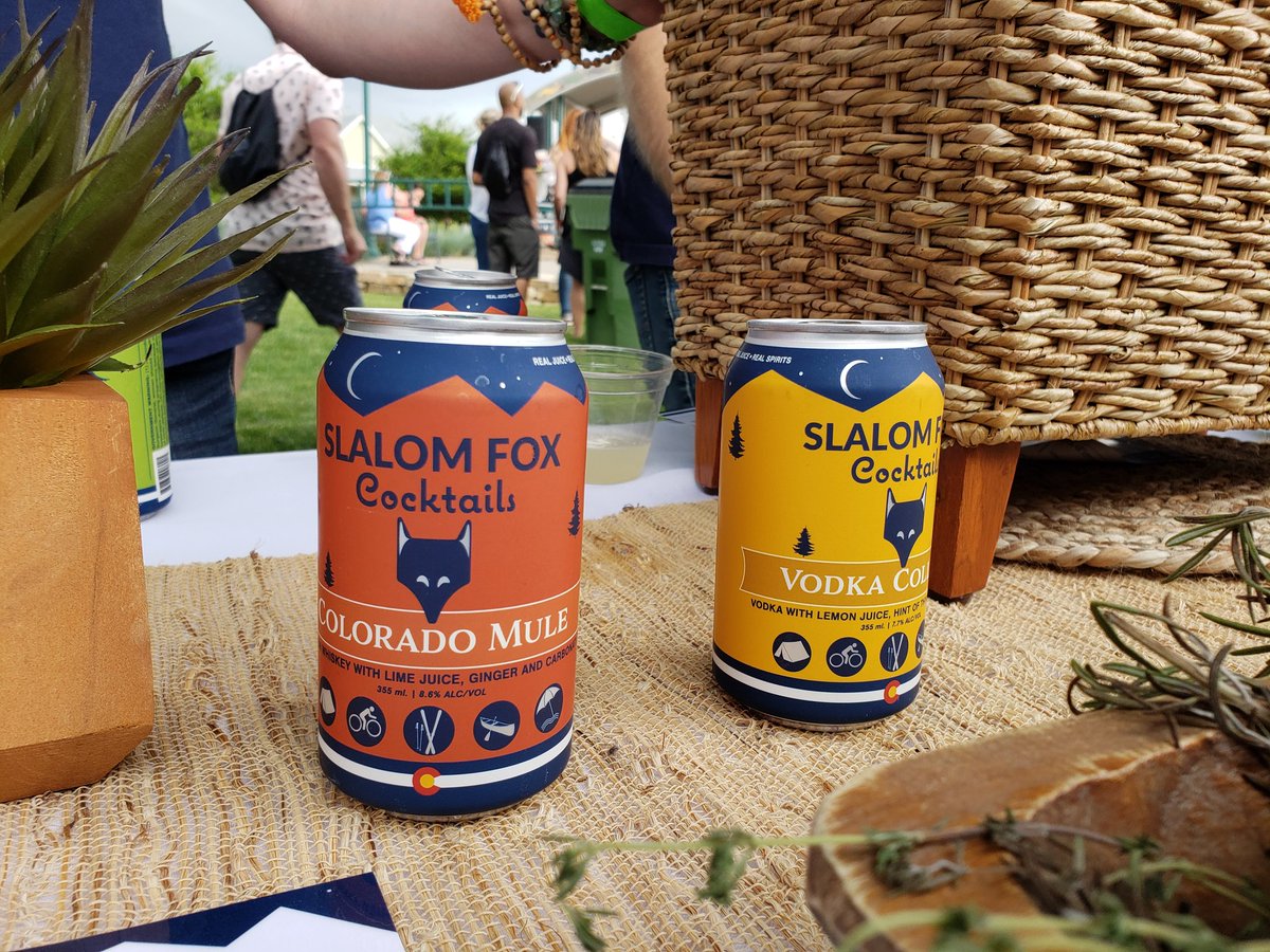 Strolling along at 303 Cocktails today.  Our friends Katie and John of @slalomfoxcocktails are pouring their new #Gin Spritz along with other core cans.  Core flavors are in our store!  Look for the spritz soon! #denver