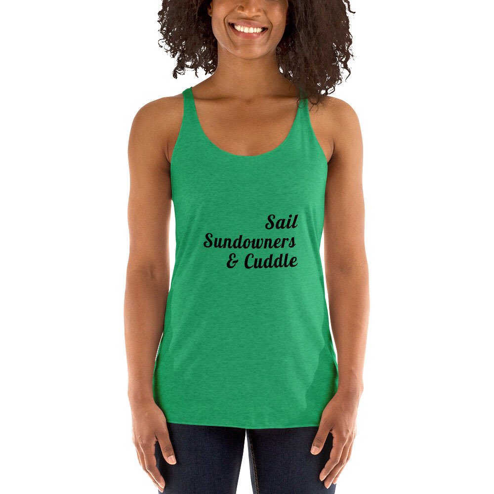 JaeRichDesigns's tweet photo. Sail, Sundowners &amp; Cuddle: Women's Racerback Sailing Themed Tank #etsyseller #boatlife  https://t.co/x3cJLalykj https://t.co/0jyFRRmdje