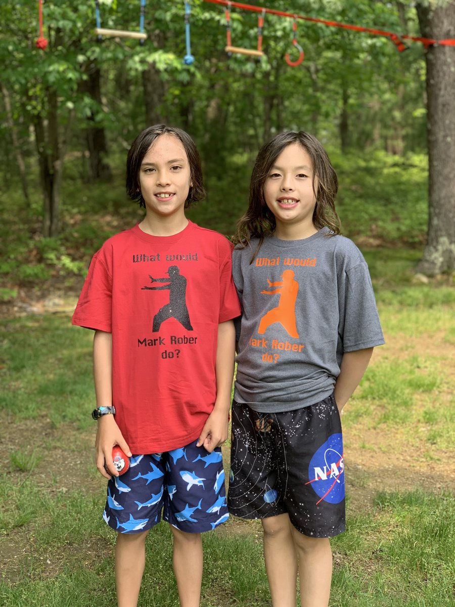 This morning while building a rocket Andrew had a dilemma and Alex said “What would <a href="/MarkRober/">Mark Rober</a> do?” I then made them a couple of shirts