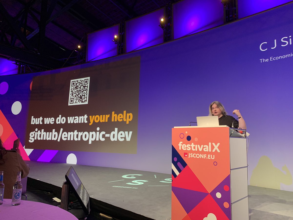Ceej on JSConfEU stage