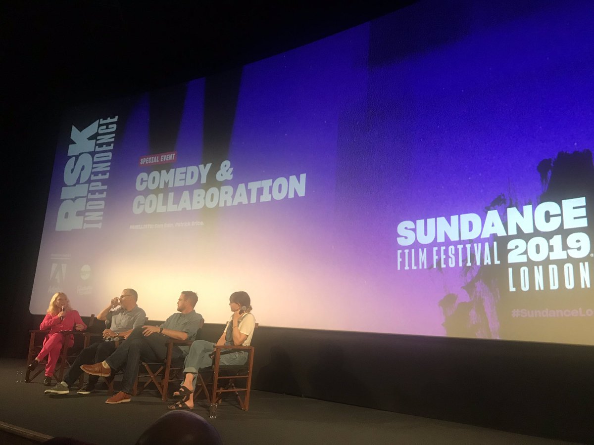 ReclaimTheFrame's tweet image. “Half the case was diverse, that informed the rewrites. In dialogue with the actors - ensuring they felt confident. Addressing the issues is vital - the kind of work I do is about entering the discomfort zone.” @sambaintv &amp;amp; @patrick_brice #CraftingComedy panel at #SundanceLondon