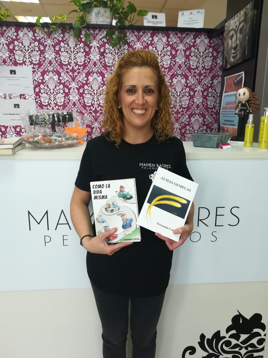 CalzadasdLetras's tweet photo. En "Mamen Batres #Peluqueros" #peluquería  @mamenbatrespelu de #Parla el #arte de las profesionales va en consonancia con la #Estetica y belleza, ahí puedes #leer 3  #libros de @Fcotta63 mientras te dejan nueva con #masajes o con una obra de arte con el cabello. https://t.co/OVoh7lf1PE