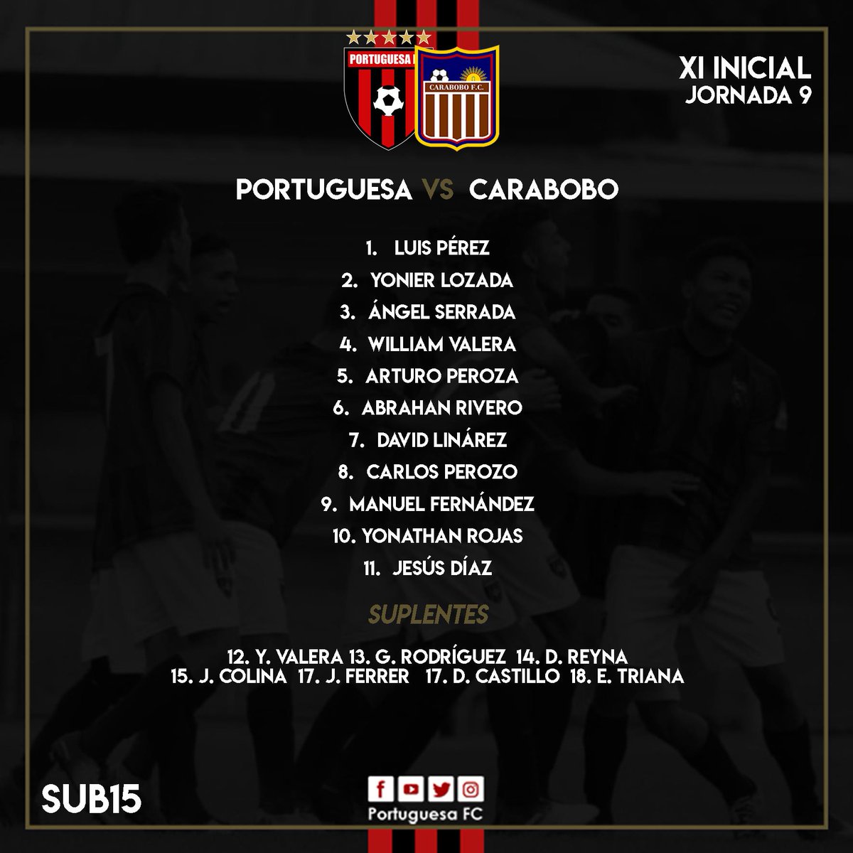 CanterasPFC's tweet photo. #Sub15: ¡XI inicial vs. @Carabobo_FC!
Jornada 9 - Serie #Intergrupal.

🔴⚫ https://t.co/SbKeTcU2Zl