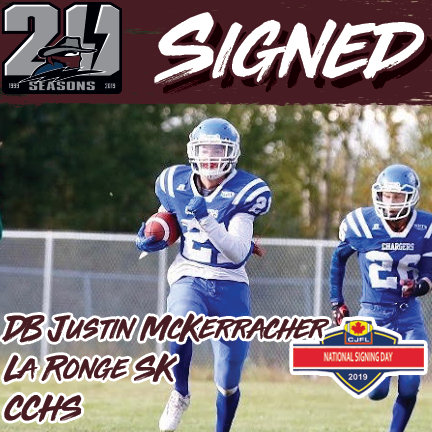 reginathunder's tweet photo. From La Ronge, Sk.  The Regina Thunder are excited to announce the #CJFLSigning of Justin McKerracher of Churchill Community High School. ** Like &amp; Share/Retweet this post for a chance to win 4 Thunder Season Tickets and a $100 Thunder Clothing Voucher ** https://t.co/NeKm1KBr8p