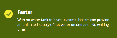 MyBoilerService's tweet image. What are the benefits of a combi boiler? 

Benefit 3 👍👍👍
Combi boilers are faster at heating water

bit.ly/2MmciUP #pros #combi #boiler #wisdom #Weekend #Saturday #guide #heating