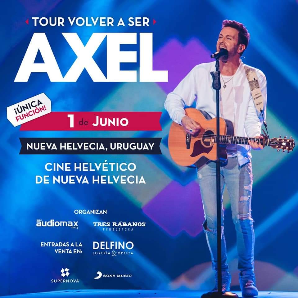 UnivAx_Uruguay's tweet photo. Hoy vamos a #VolverASer en #NuevaHelvecia en un show imperdible y mágico de @AxelOficial .
¿Nos vemos?
Hoy #NuevaHelvecia #VolverASer #VolverASer1 #Uruguay https://t.co/RHvrFIP8fs