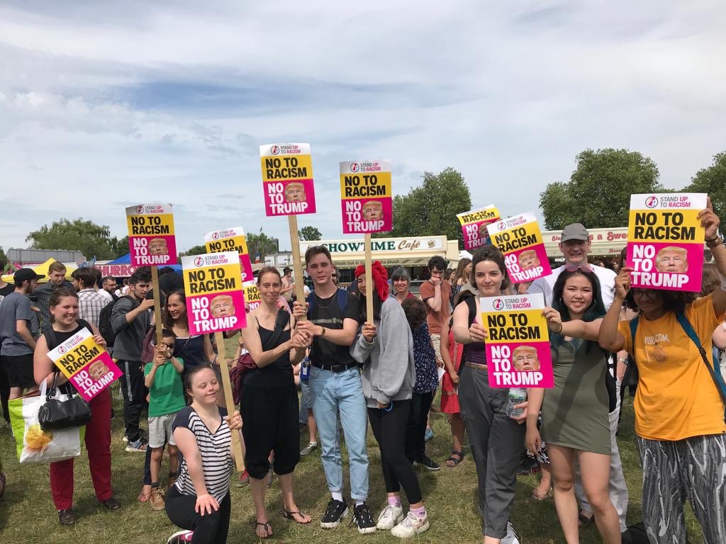 AntiRacismDay's tweet photo. Here’s @AntiRacismDay and @lmhrnational #StrawberryFare #Cambridge saying #TogetherAgainstTrump 4 June #London https://t.co/RdmIVKnA81 https://t.co/TWHo5h2OsV