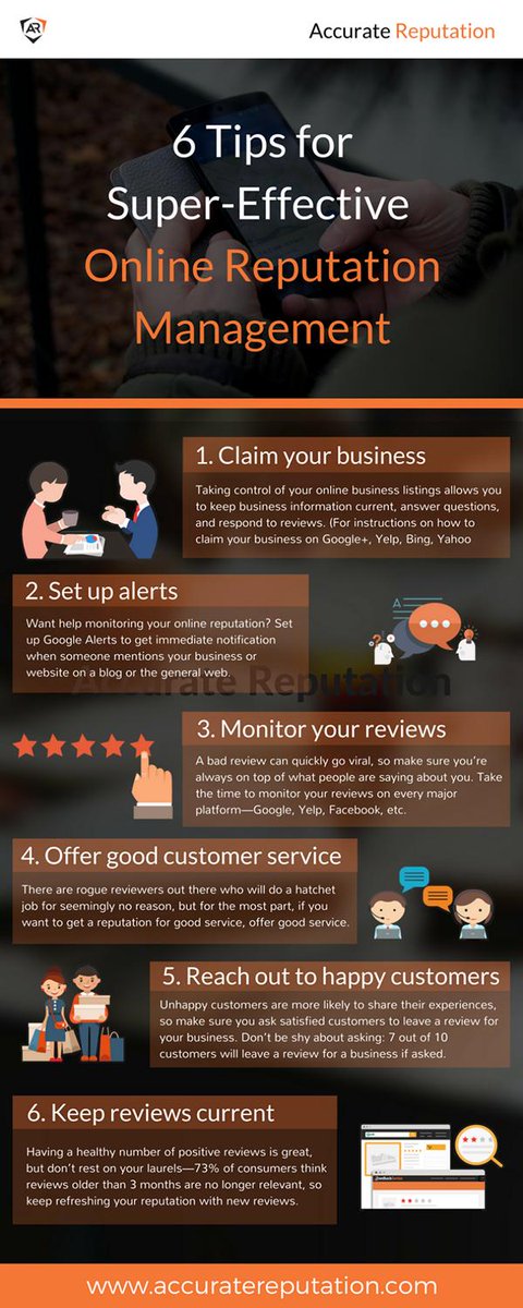 AccReputation's tweet image. Own a business? 

Here are 6 tips to help kickstart your online reputation efforts.

buff.ly/2DJNWxI