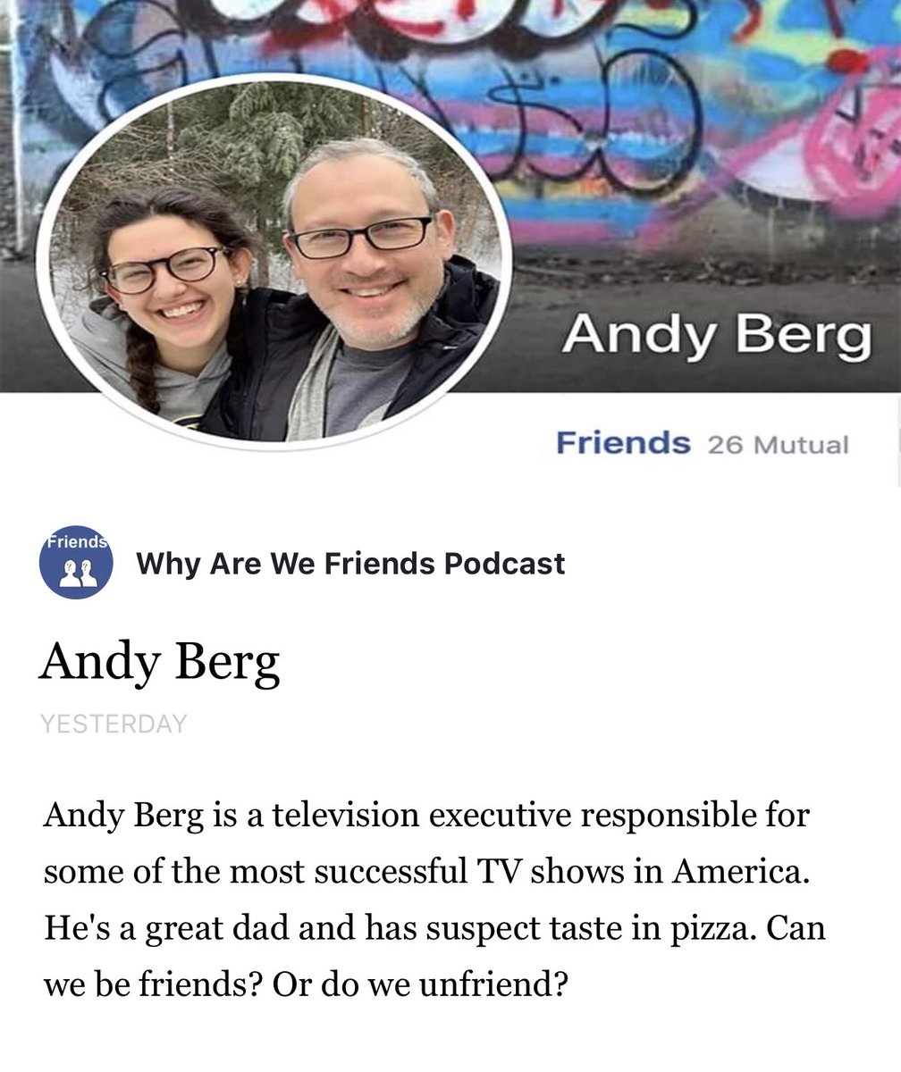 WhyAreWeFriend2's tweet image. He’s the #television #Executive behind some of the most successful #shows in America he’s a great #dad a proud #newyorker but can we be #friends? New #podcasts #episode buzzsprout.com/343595/1219835…