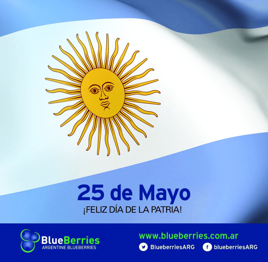 BlueberriesARG's tweet photo. 🇦🇷¡Feliz Día de la Patria! 

#Feliz25 #25deMayo #patria #FelizDiaDeLaPatria #campo #agro #arandanos #blueberries #berries #frutas https://t.co/NH3v8cESgn