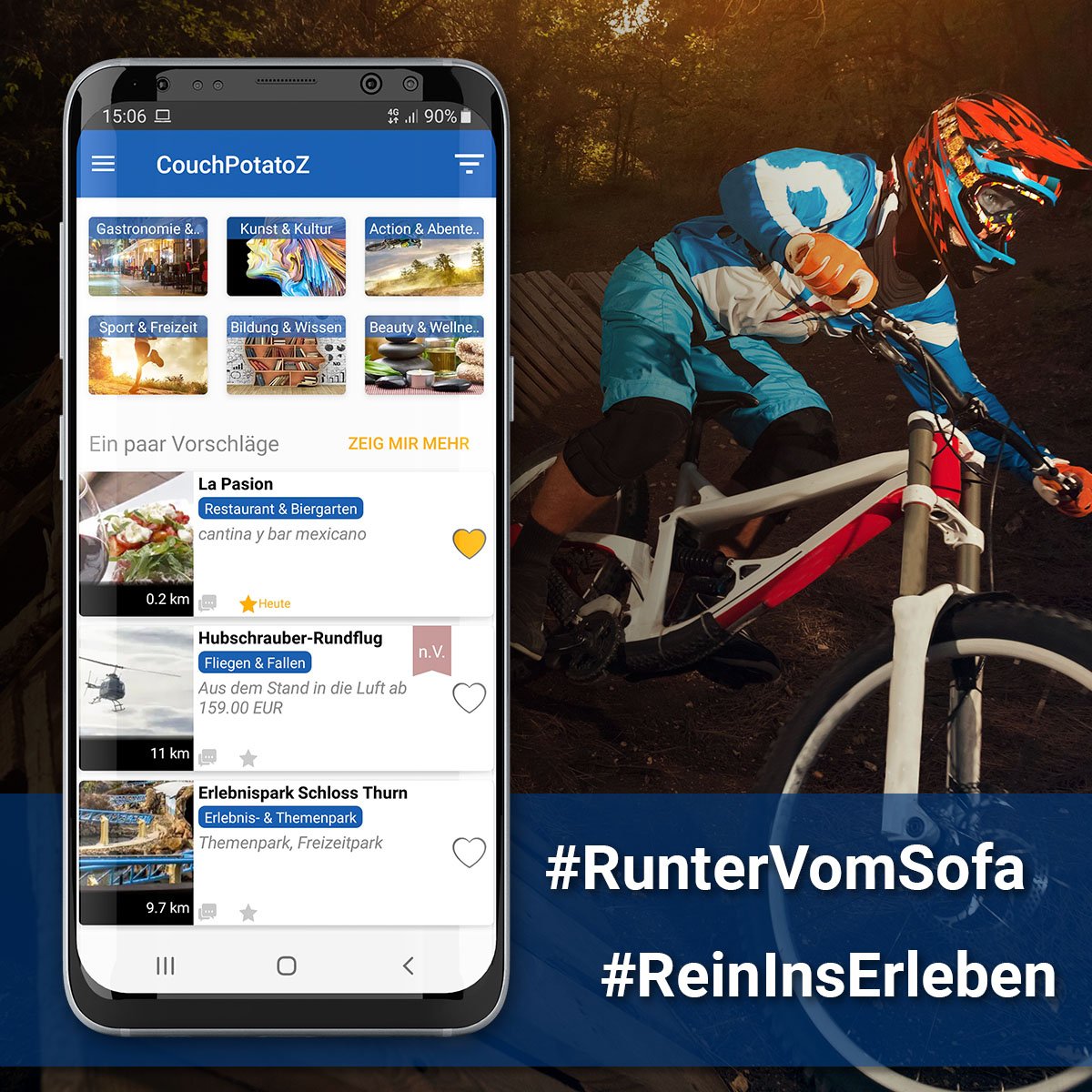 Mit einem Klick zu interessanten Freizeitangeboten in deiner Umgebung? 🏹🍹🎭
Das Neue #Update bringt euch einen Startscreen mit Schnelleinstiegen und Tipps für einen schnellen Überblick, was euch eure Region in Sachen #Freizeit zu bieten hat. 🚀 #RunterVomSofa #ReinInsErleben