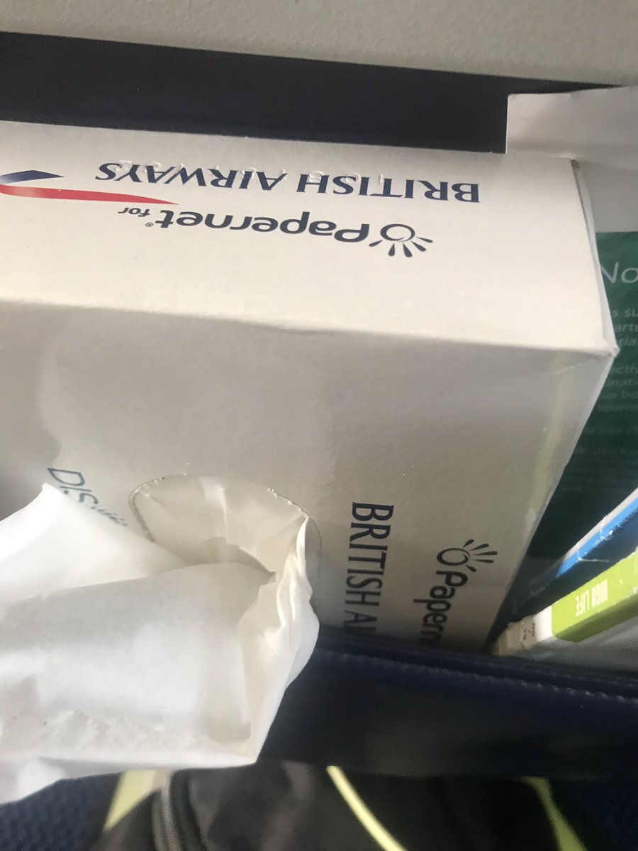 bekirae's tweet photo. @chrisgrae @britishairways Evidence of BA branded tissues https://t.co/PwHrF4RekL