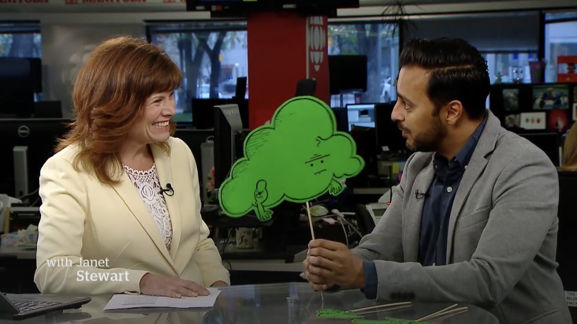 DrRAbdulrehman's tweet photo. A big thank you to @JanetStewartCBC &amp; @CBCManitoba for having me &amp; a big #worrycloud on #TheNews to talk about our teams #WorryBear tent &amp; our #WorryShrinker tips. Google Worry Shrinker to find the free resource on shrinking #anxiety . @CHFManitoba https://t.co/W7NQP1ztVE