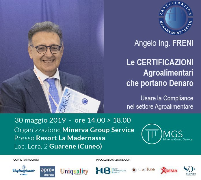 AngeloIngFreni's tweet photo. Vi aspetto il 30 maggio nel resort La Madernessa di Guarene (Cuneo/Langhe), con le Aziende Agroalimentari, in cui porterò la mia esperienza sul campo su: come le Certificazioni Accreditate Agroalimentari di #CertificationMilano portano Denaro https://t.co/t1rbnMZ6PU #madeinitaly https://t.co/qBJzma5A5z