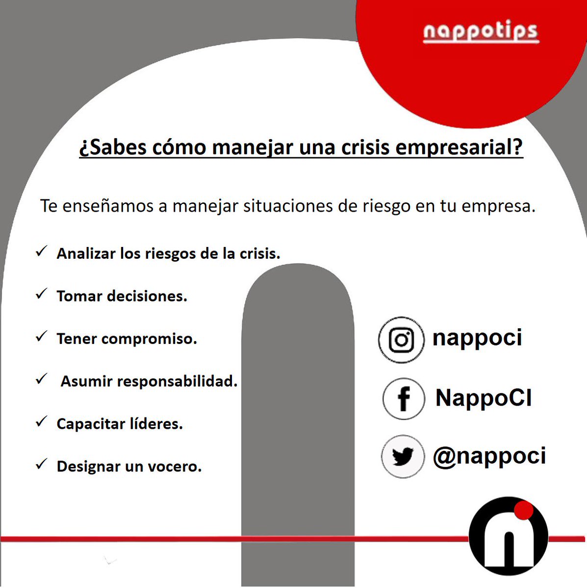 nappoci's tweet photo. ¿Sabes cómo manejar una crisis empresarial?
Visita NappoCI en Facebool y nappoci en Instagram, para conocer algunos tips que te ayudarán a manejar situaciones de riesgo en tu empresa.

#coaching #business #leadership #liderazgo #motivation #Panamá #republicadominacana #venezuela https://t.co/Xzwdof09aX
