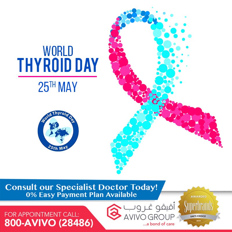 AvivoGroup's tweet photo. #WorldThyroidDay 

"Know about the thyroid!"

Signs indicate the problem in our thyroid gland:

-Loss of appetite
-Sweating from the hands
-Hot/Cold hands
-Hand tremor
-Weight gain/loss
-Irritability
-Heat/Cold intolerance
-Swelling-Face/Around eyes/Legs
-Emotional disturbances https://t.co/9aKmKIXYKO