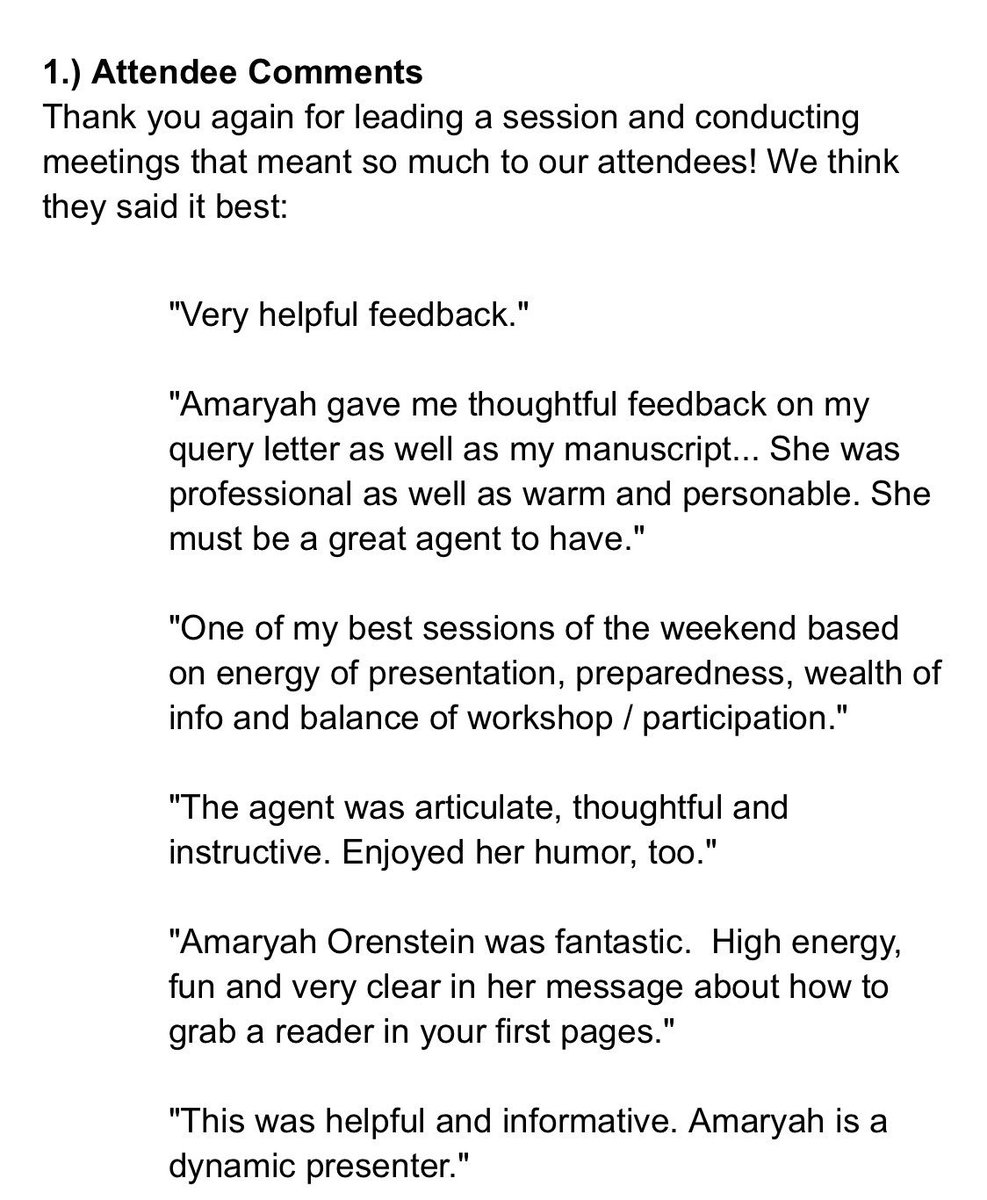 go_literary's tweet photo. No collusion here, I swear. ☺️ Thank you @GrubWriters for sharing this feedback and for the opportunity to help writers! #allthefeels #grateful #agentlife #muse19 #writersconference #writingcommunity https://t.co/QdI57I5ZiP