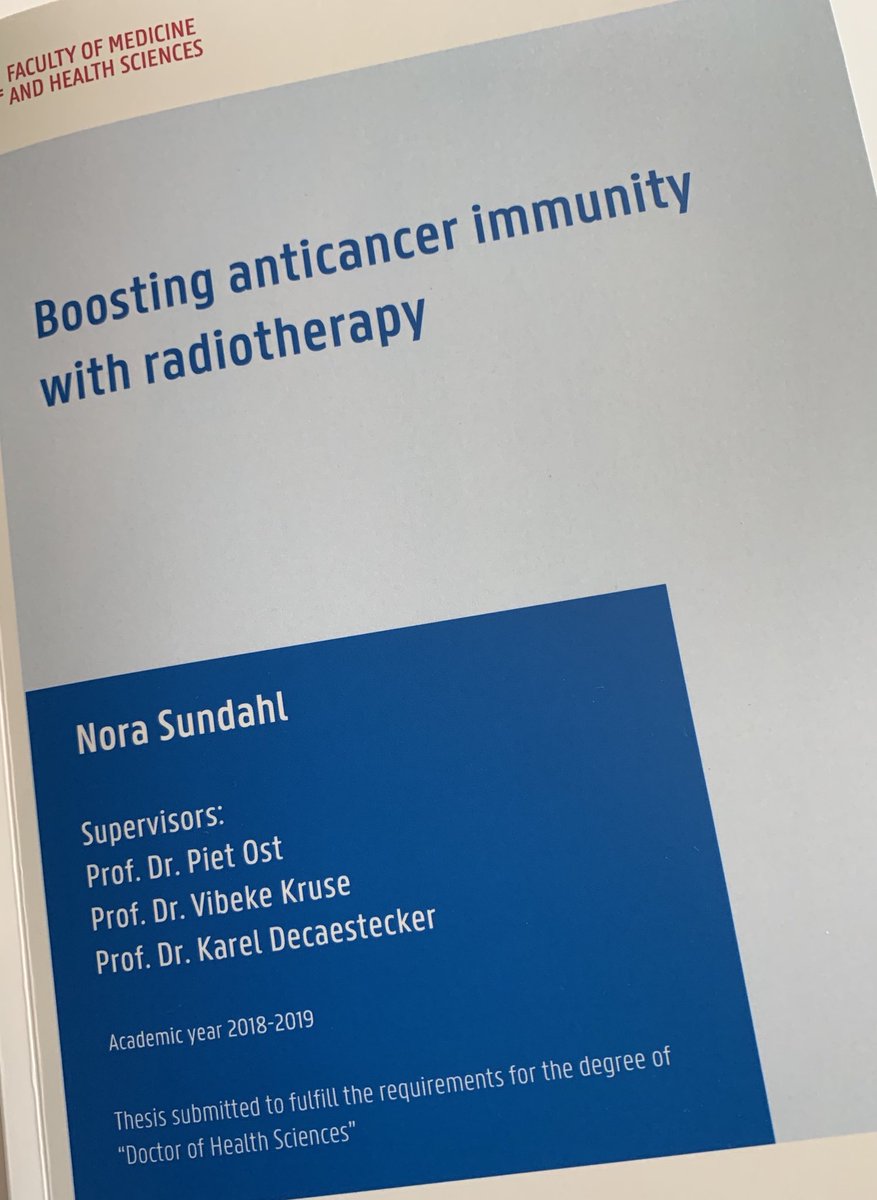 piet_ost's tweet photo. Proud of my first #PhD student @NoraSundahl with her #PhD on immunoRT! Privileged to work with this natural research talent! 🙏 @KOTKanker and @MSDBelgium for supporting! Now getting more experience @royalmarsdenNHS with @alison_tree @juliarmurray and @PCaParker https://t.co/YL3pht4kn6