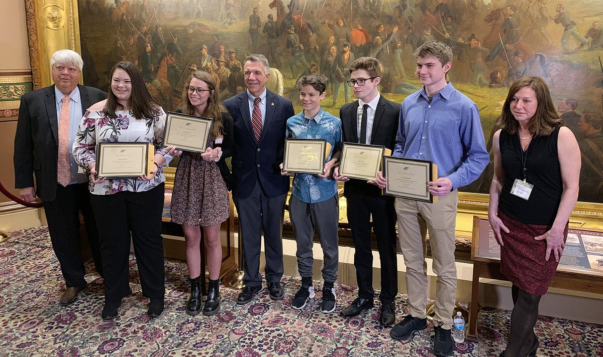 EssexWestford's tweet photo. Congratulations to @CTEforTech CAWD students Cole and Liam for taking second place in the Vermont Distracted Driving Design Competition. They were awarded their prize by Governor Phil Scott. #EWSD https://t.co/vWNjVA5pFG