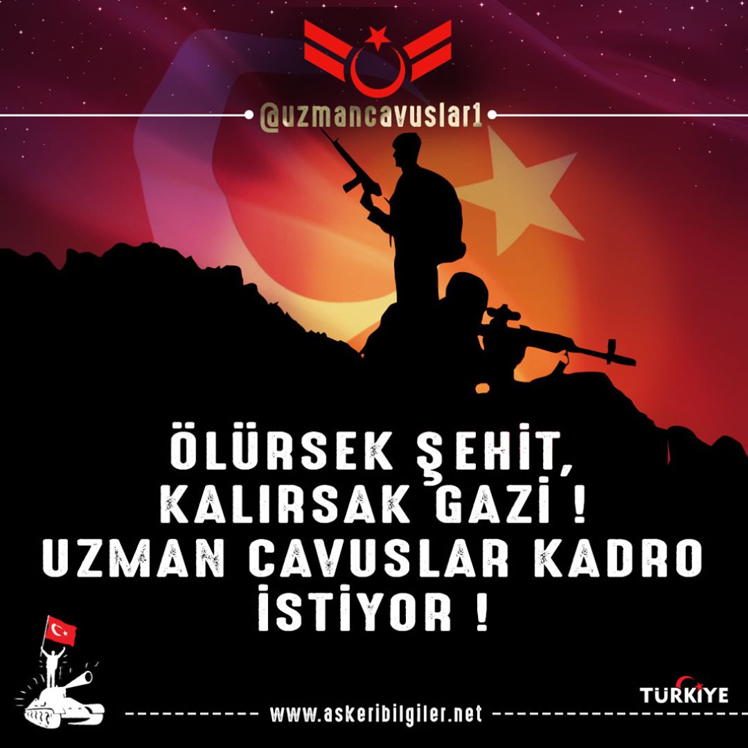 uzmancavustr's tweet photo. ÖLÜRSEK ŞEHİT, KALIRSAK GAZİ ! UZMAN ÇAVUŞLAR KADRO VE ÖZLÜK HAKLARININ İYİLEŞTİRİLMESİNİ İSTİYOR ! ! ! 

ETKİNLİKLERDEN HABERDAR OLMAK İÇİN SAYFAMIZI TAKİBE ALMAYI UNUTMAYIN ► @uzmancavustr 

#UzmCvslaraSesVerTurkiye https://t.co/QC7TZLYOoQ